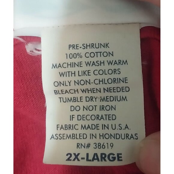 Patriotic Red "God Bless America" T-Shirt 2X Me Energy Sportswear 100% Cotton - Picture 5 of 5